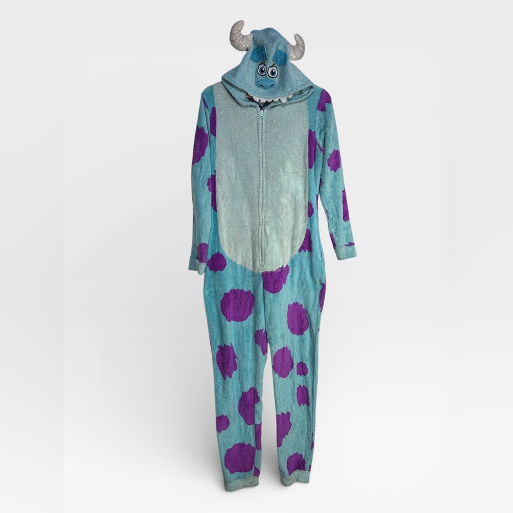 5 for $25🔥Disney Pixar Monsters Ink Sully Plush Pajama Jumpsuit Medium (8-10)